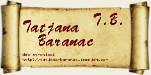 Tatjana Baranac vizit kartica